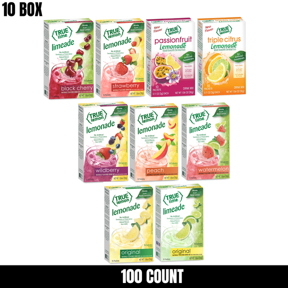 True Lemon Lemonade Drink Mix Variety Pack, 10 Boxes
