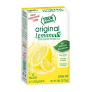 True Lemon Original Lemonade Drink Mix Powder, No Artificial Sweeteners, 1.06 oz., 10 Count Box