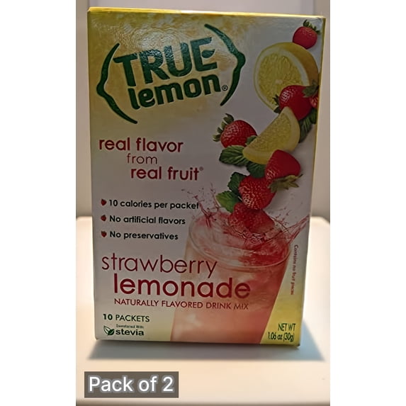 True Lemon Strawberry Lemonade Drink Mix (Pack of 2)