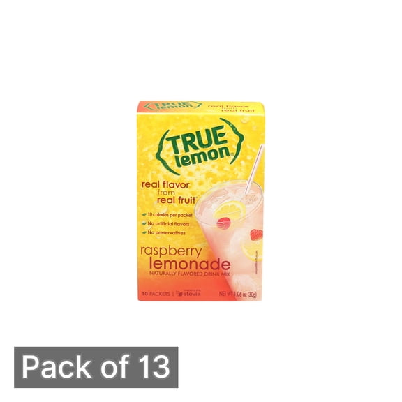 True Lemon Raspberry Lemonade Drink Mix (Pack of 13)
