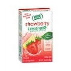 True Lemon Strawberry Lemonade Drink Mix Powder No Artificial Sweeteners 1.06 oz 10 Count (Pack of 2)