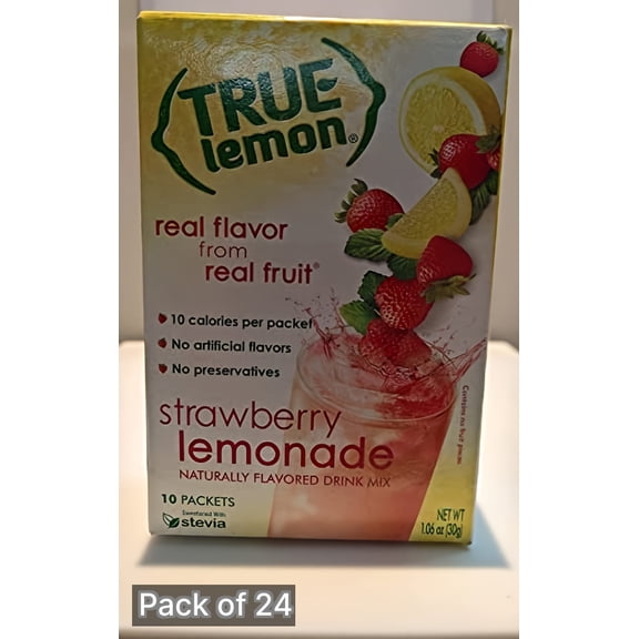 True Lemon Strawberry Lemonade Drink Mix (Pack of 24)
