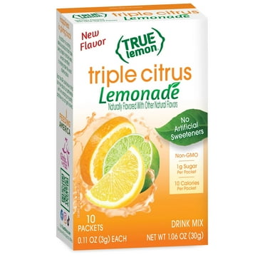 True Lemon Triple Citrus Lemonade Drink Mix, 10 Calories, No Artificial Sweetners, 10 Count