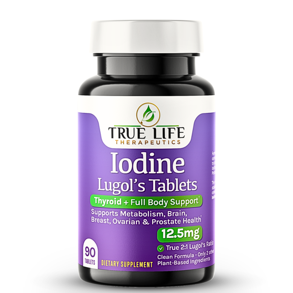True Life Therapeutics Lugols Iodine Tablets 12.5mg, 60 Count, High Potency Mineral Support