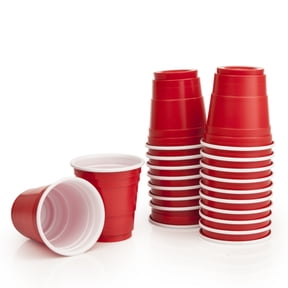 True Lil' Reds Mini Disposable Cups, Shot Glasses Red Cups 1.75oz Set of 20