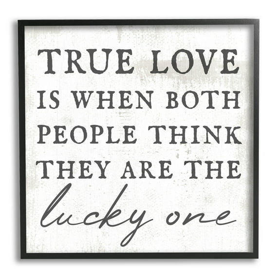 True Love Both People Lucky Romantic Phrase Inspirational Graphic Art Black Framed Art Print Wall Art