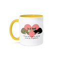 thumbnail image 1 of 3dRose, True Love Comes Along Once in a Lifetime Cute Ferret Love Design, 15oz Two-Tone Yellow Mug, 1 of 7