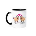 thumbnail image 1 of 3dRose, True Love Comes Along Once in a Lifetime – Cute Pig Love Design, 15oz Two-Tone Black Mug, 1 of 7