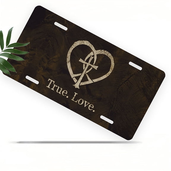 True Love Heart Front License Plate, Metal License Plate, Funny Standard Plates Personalized Novelty Decorative For Men/Women/Boys/Girls Car 6×12 Inch