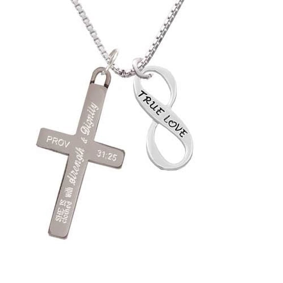 True Love Infinity Sign - Strength and Dignity - Cross Necklace
