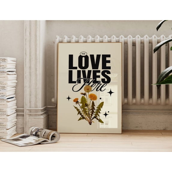 True Love Lives Here Valentine Day Modern Trendy Aesthetic Typography ...