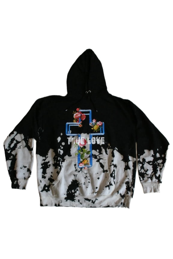 True Love Never Dies Men's Cross Inspirational Hoodie (3XL)