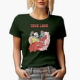 thumbnail image 1 of True Love Never Dies with Skeleton Couple, Retro Valentine's Day Gift, Military Green T-Shirt, Large, 1 of 5