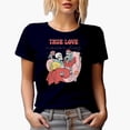 thumbnail image 1 of True Love Never Dies with Skeleton Couple, Retro Valentine's Day Gift, Navy Blue T-Shirt, 3XL, 1 of 5