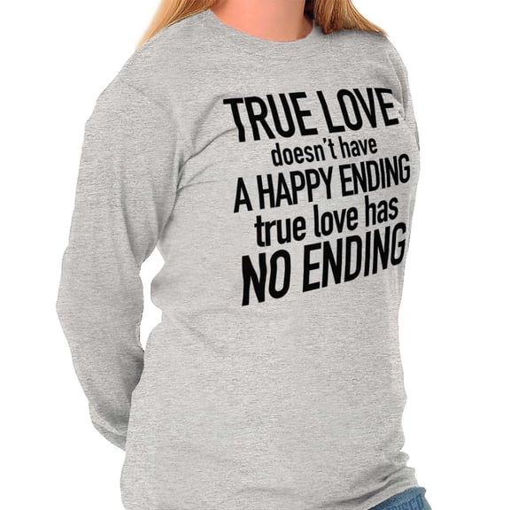 True Love Quote Cute Valentines Day Women Plus Size Long Sleeve Graphic Tee Brisco Brands 3X