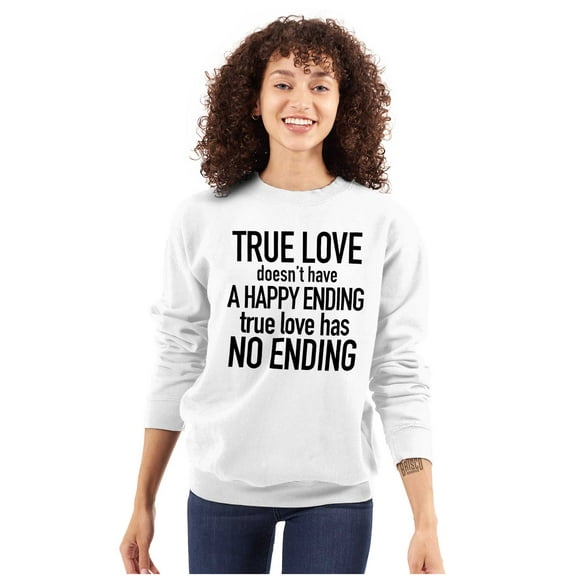 True Love Quote Cute Valentines Day Women Plus Size Crewneck Sweatshirt Brisco Brands 2X