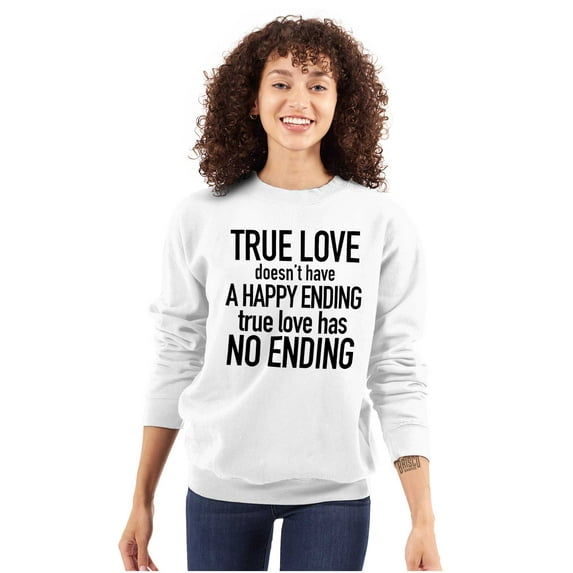 True Love Quote Cute Valentines Day Women Plus Size Crewneck Sweatshirt Brisco Brands 2X