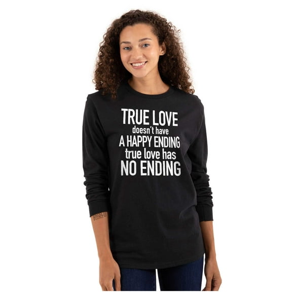 True Love Quote Cute Valentines Day Women's Long Sleeve T Shirt Brisco Brands X