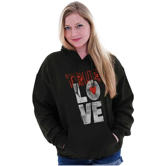True Love Romantic Valentines Day Women Plus Size Graphic Pullover Hoodie Brisco Brands 3X