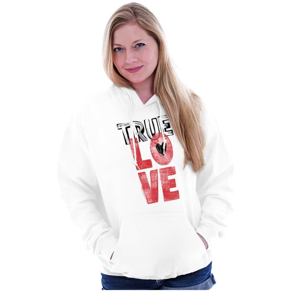 True Love Romantic Valentines Day Women Plus Size Graphic Pullover Hoodie Brisco Brands 4X