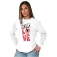 thumbnail image 1 of True Love Romantic Valentines Day Women Plus Size Long Sleeve Graphic Tee Brisco Brands 2X, 1 of 2