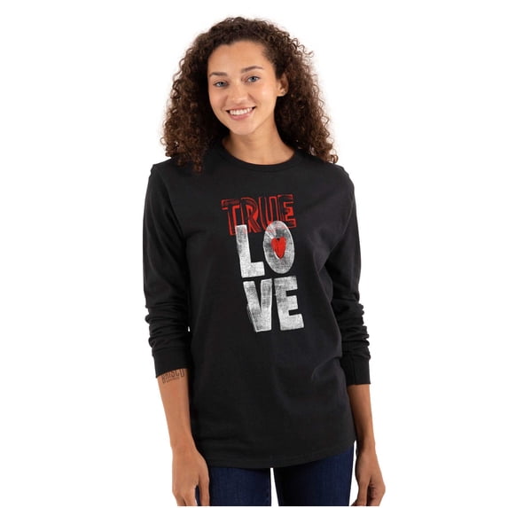 True Love Romantic Valentines Day Women's Long Sleeve T Shirt Brisco Brands S