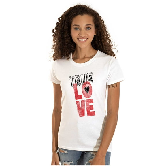 True Love Romantic Valentines Day Womens Slim Fit Graphic Tee Brisco Brands M