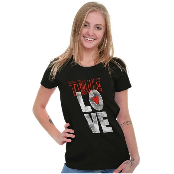 True Love Romantic Valentines Day Womens Slim Fit Graphic Tee Brisco Brands S