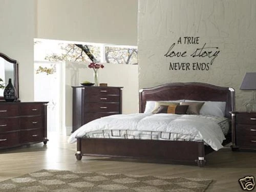 True Love Story Home Bedroom Decor Wall Art Decal Quote Lettering Words Marriage