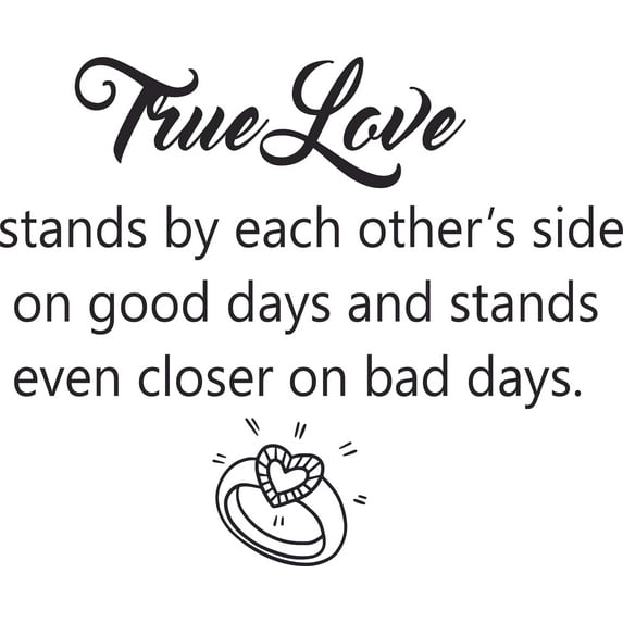 True Love Wedding Quotes Wedding Customized Wall Decal - Custom Vinyl Wall Art - Personalized Name - Baby Girls Boys Kids Bedroom Wall Decal Room Decor Wall Stickers Decoration Size (40x40 inch)