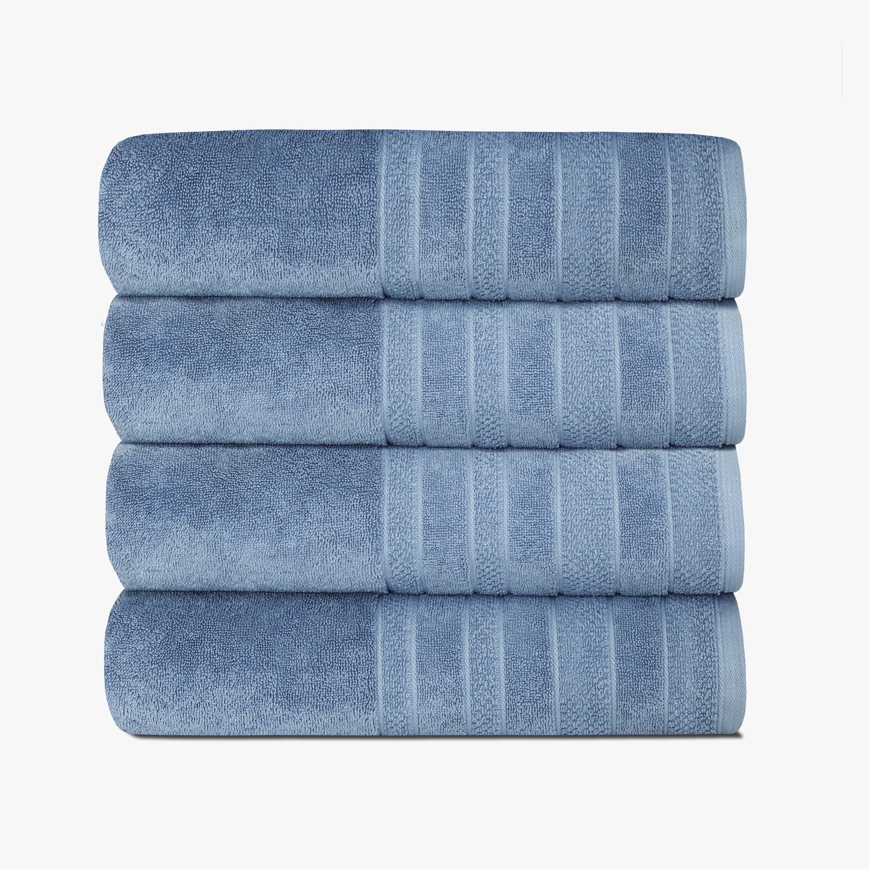 True Luxury Organic Cotton Blue 4-Pack Bath Towel Set