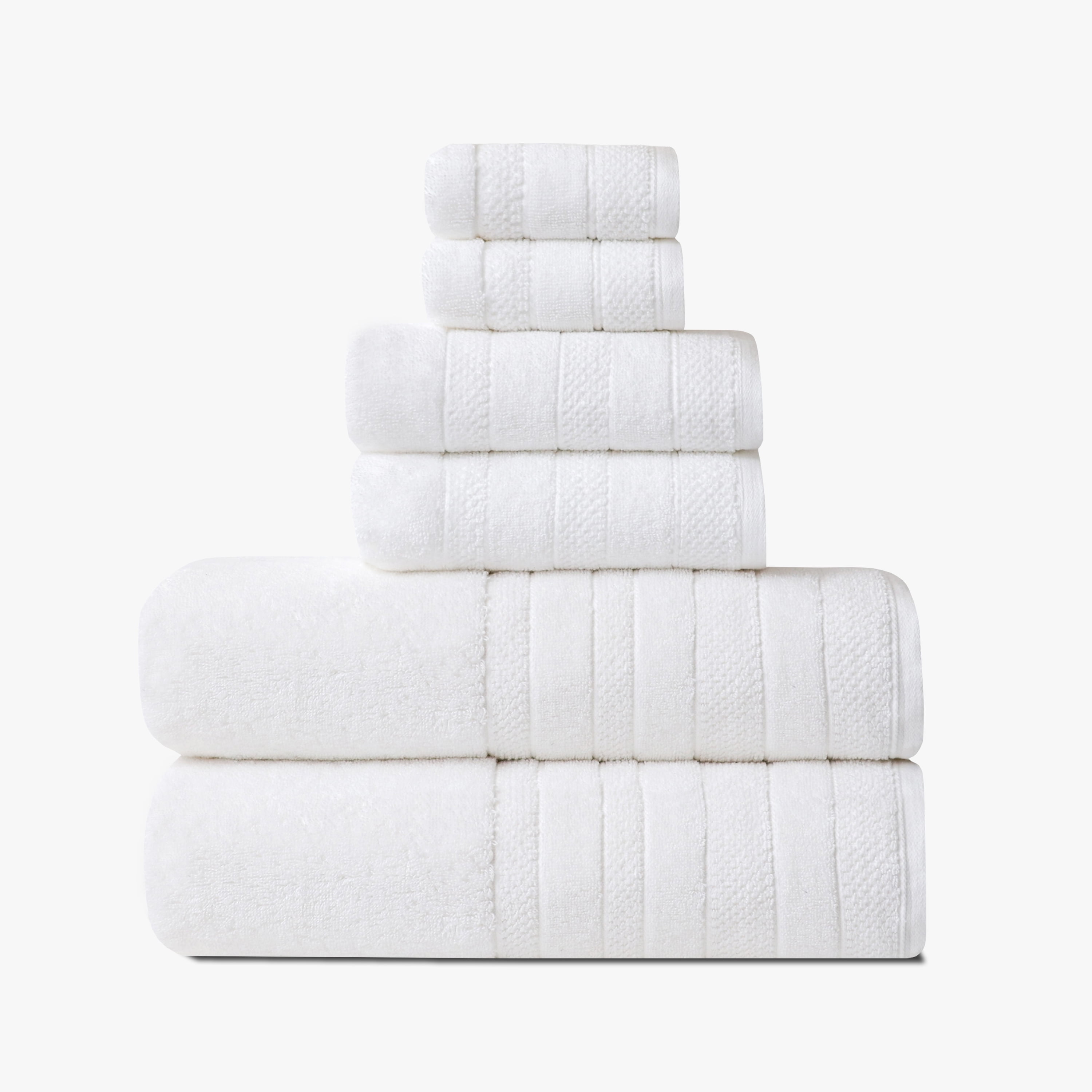 Luxurious White Cotton Hand and Washcloth Set