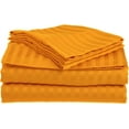 thumbnail image 1 of True Luxury Pure Heavy Rich Pima Cotton 4-Piece Bed Sheets Set California King Size Fits mattresses Upto 21-24” deep Pocket – Sateen Weave (Stripe, Orange), 1 of 8