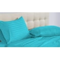 thumbnail image 1 of True Luxury Pure Heavy Rich Pima Cotton 4-Piece Bed Sheets Set California King Size Fits mattresses Upto 21-24” deep Pocket – Sateen Weave (Stripe, Turquoise), 1 of 8