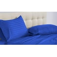 thumbnail image 1 of True Luxury Pure Heavy Rich Pima Cotton 4-Piece Bed Sheets Set Emperor Size Fits mattresses Upto 16-20” deep Pocket – Sateen Weave (Stripe, Royal Blue), 1 of 8