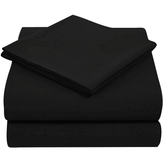 True Luxury Pure Heavy Rich Pima Cotton 4-Piece Bed Sheets Set Grand King Size Fits mattresses Upto 21-24” deep Pocket – Sateen Weave (Solid, Black)