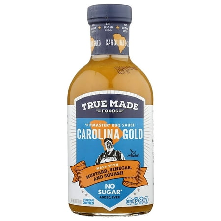 True Made Foods Barbecue Sauce Carolina Gold Style No Sugar, 18 oz