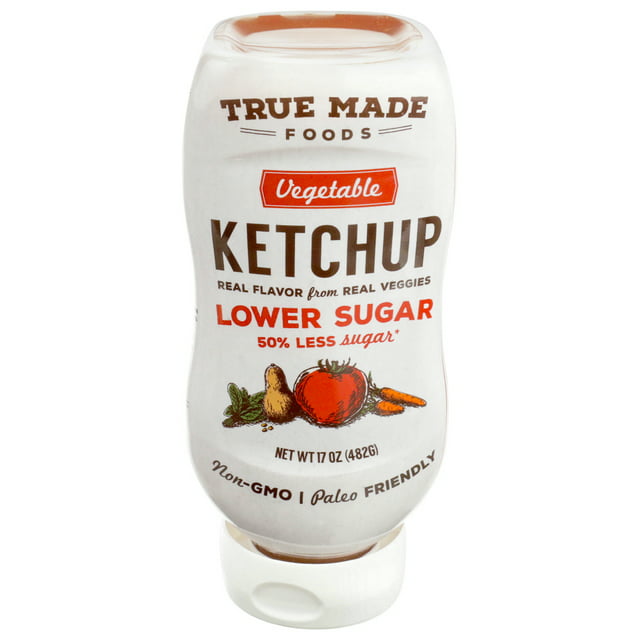 True Made Foods Less Sugar Low Sugar Vegetable Ketchup, 17 oz