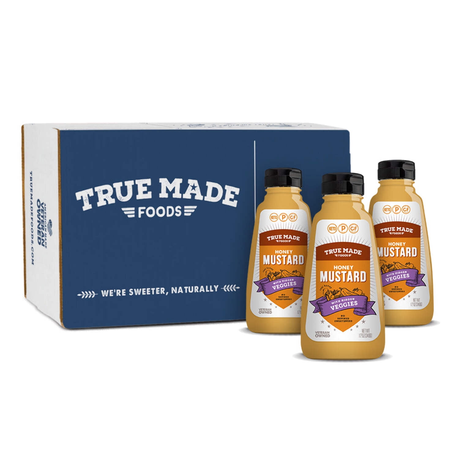 True Made Foods Low Sugar Honey Mustard, Keto Friendly (12oz, 3 Pack)