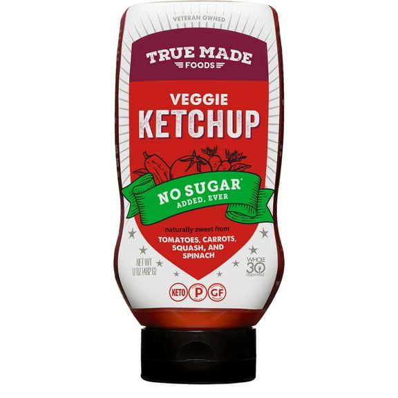 True Made Foods No Sugar Added Veggie Ketchup, 17 oz