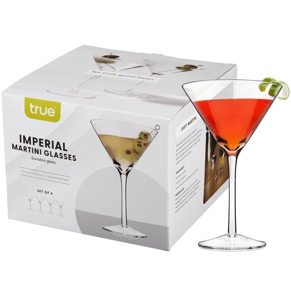 True Manhattan Martini Glasses for Home Bar, Wedding Gifts, 12 oz, Set of 4