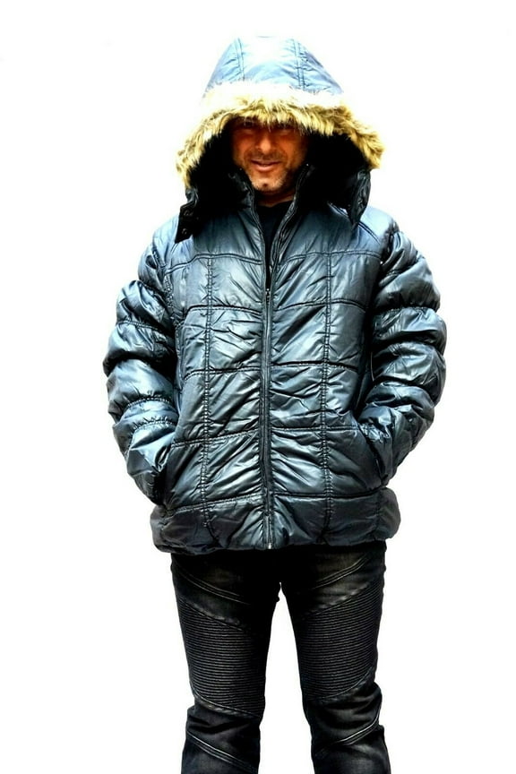 Mens Womns Quilted Puffer Hooded Hoodie Bubble Coat Snorkel Jacket