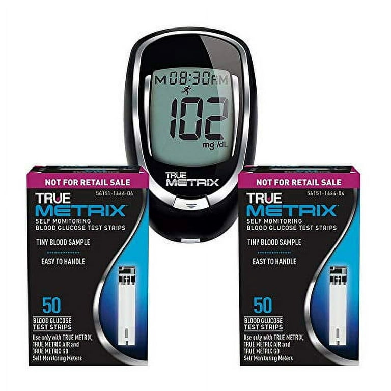 True Metrix Blood Glucose 100 Test Strips with True Metrix Meter Kit