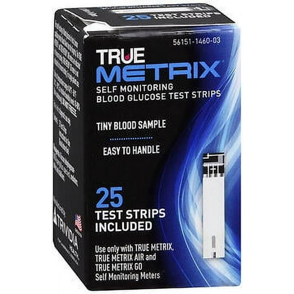 True Metrix Self Monitoring Blood Glucose Test Strips - 25 ct