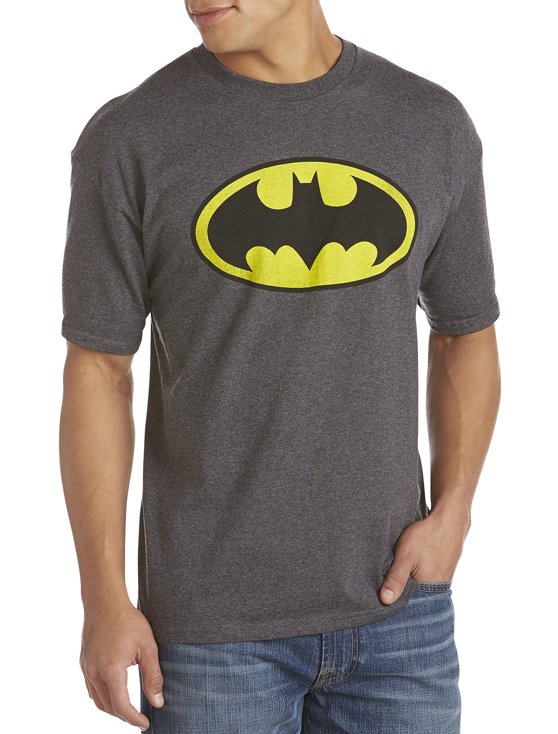 Batman Classic Logo Charcoal Heather Cotton Blend Graphic Tee 7XL