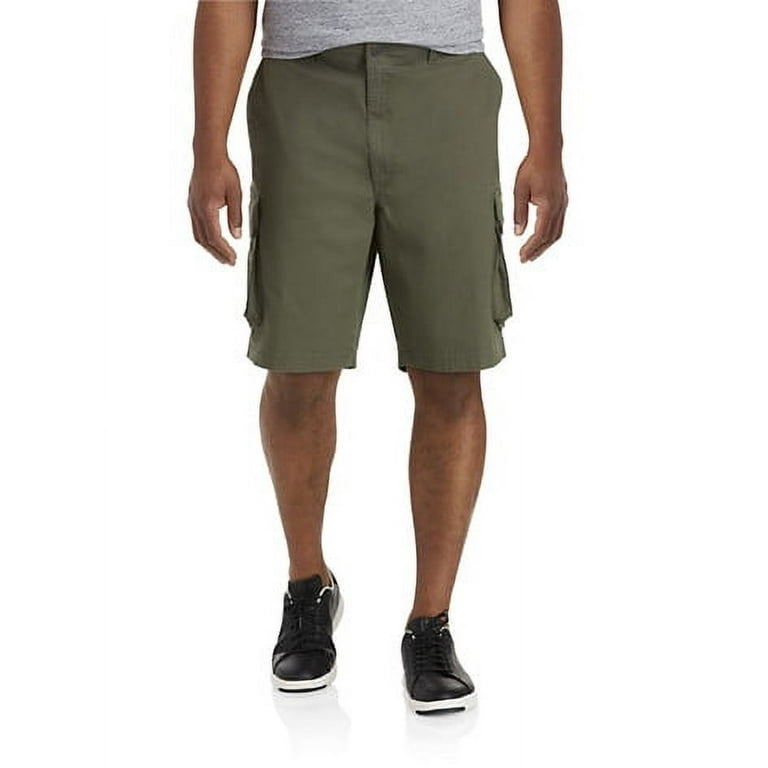 True Nation by DXL Men's Big & Tall Stretch Ripstop Cargo Shorts, Dark  Olive, 52 Waist