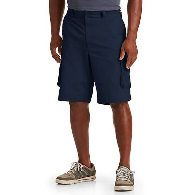True Nation by DXL Men's Big & Tall Stretch Ripstop Cargo Shorts, Navy, 48  Waist