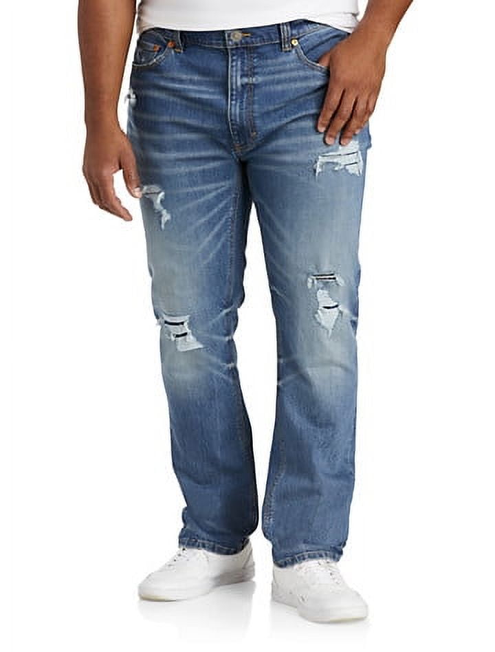 True Nation by DXL Men's Big and Tall Damaged Blue Tapered-Fit ...