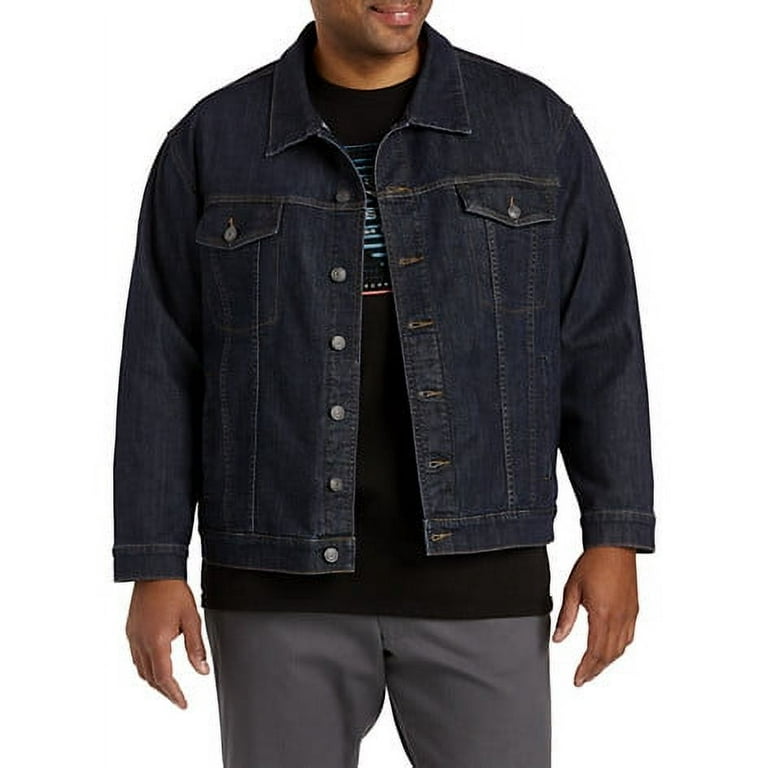 Big and tall black jean jacket online