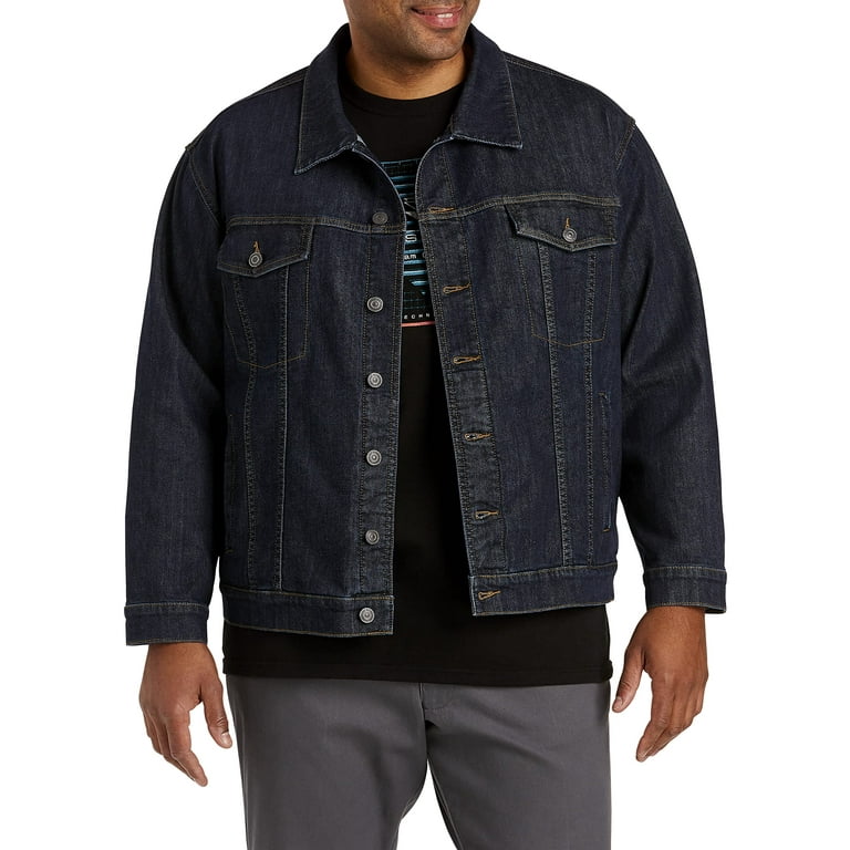 True Nation by DXL Men s Big and Tall Dark Wash Jean Jacket Rinse 2XL Walmart